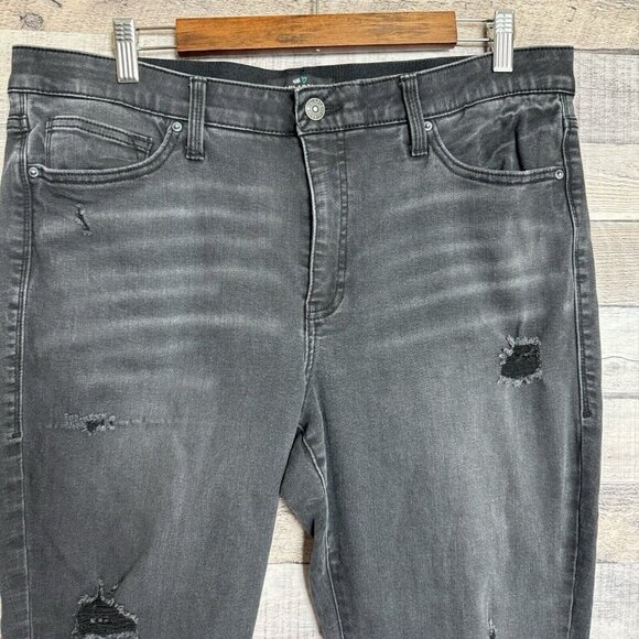 Lularoe Jeans Women 34 Dark Wash Magic Waistband Distressed Skinny Fit High Rise - Picture 3 of 9